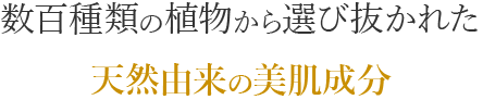 数百種類の植物から選び抜かれた天然由来の美肌成分